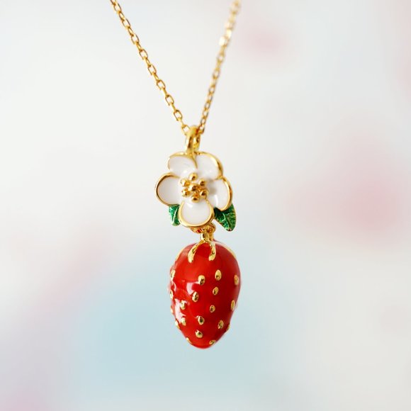 Kate Spade Picnic Perfect Strawberry Mini Pendant Necklace - Picture 4 of 11